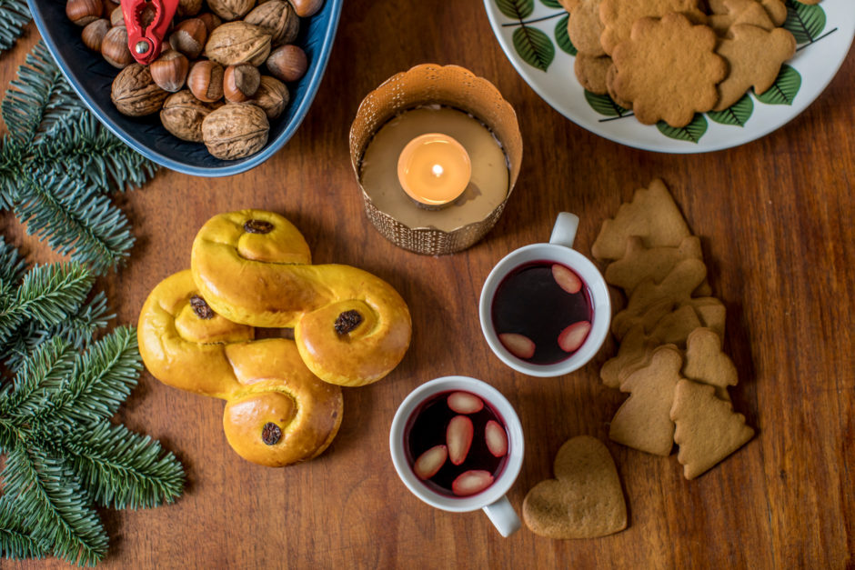 Saffron buns, glögg and gingerbread cookies from Sweden